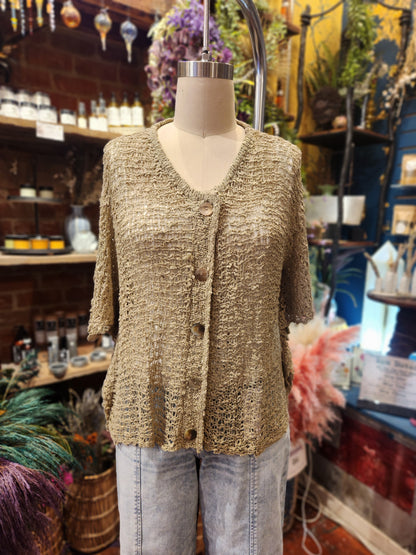 Mimo Button Short Sleeve Top