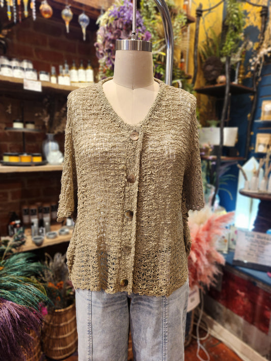 Mimo Button Short Sleeve Top