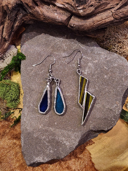Rain Drop & Lightning Bolt Earrings - *KC35