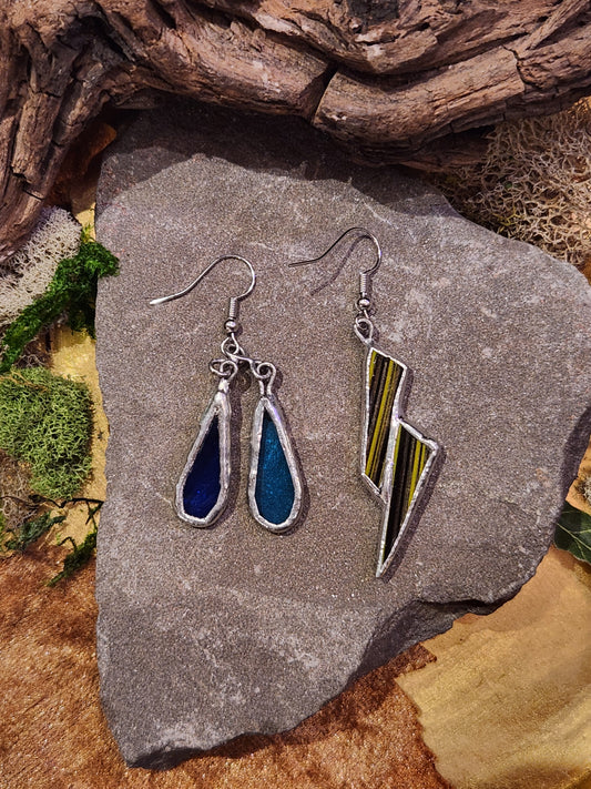 Rain Drop & Lightning Bolt Earrings - *KC35