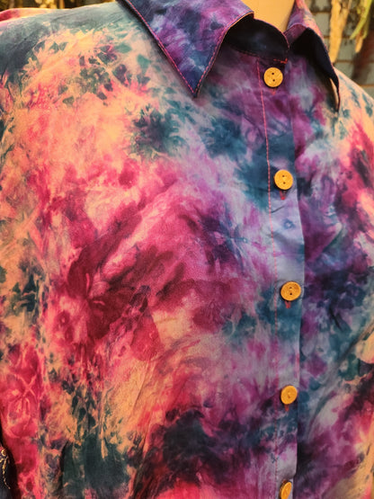 Crepe Sari Summer Nirvana Button Down