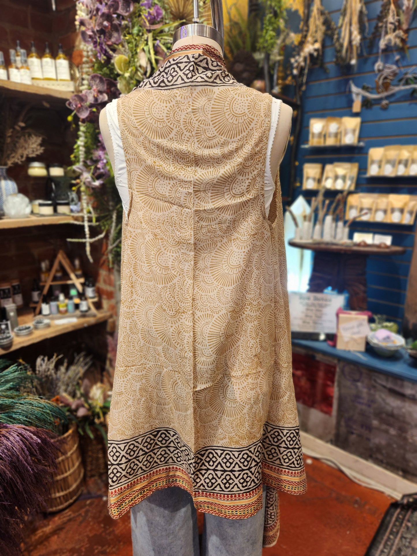 Bagru  Long Vest ( multiple colors available )