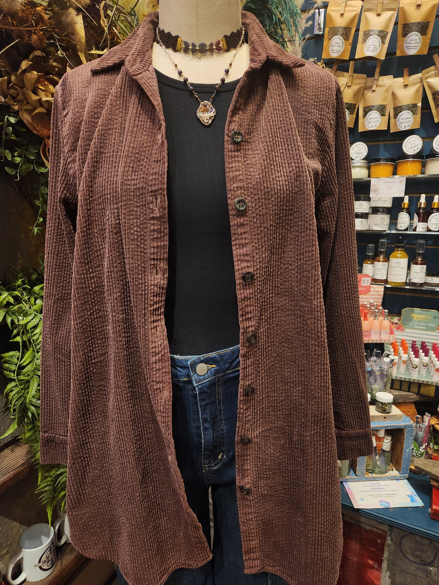 Aline Lux Cord Shirt - Cola