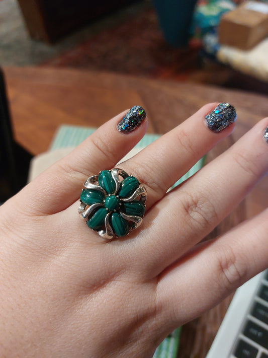 #61 Malachite Flower Ring*