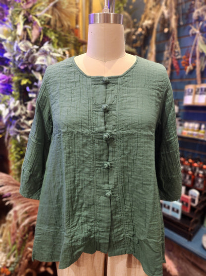 Kleen 3/4 Sleeve Front Button Shirt