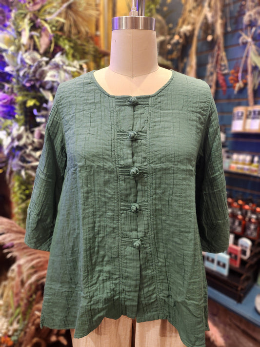Kleen 3/4 Sleeve Front Button Shirt
