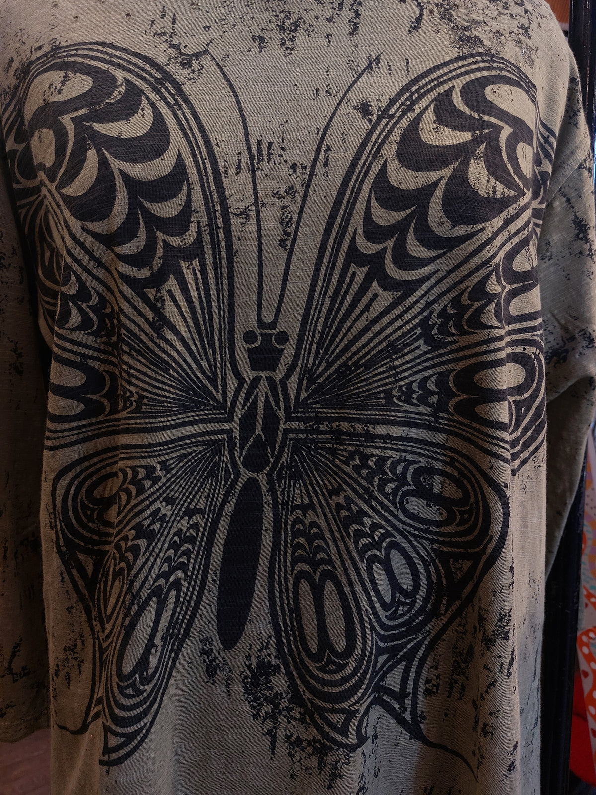 Olive Butterfly Top