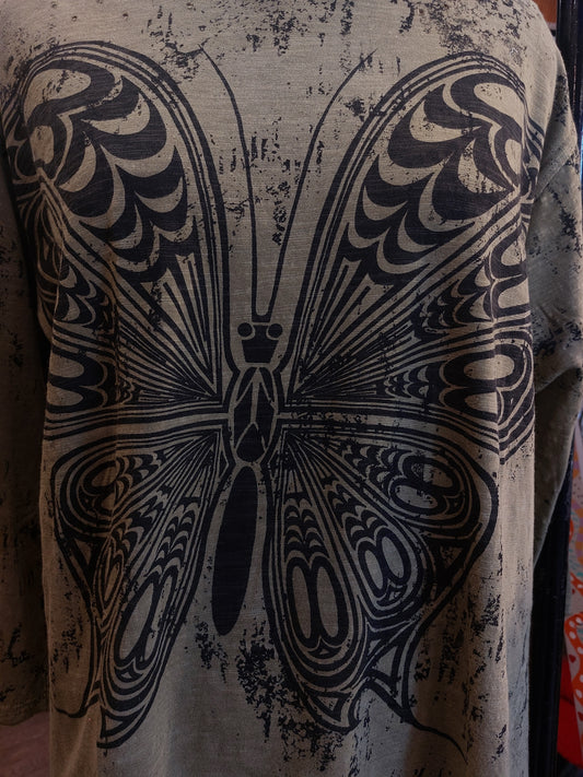 Olive Butterfly Top