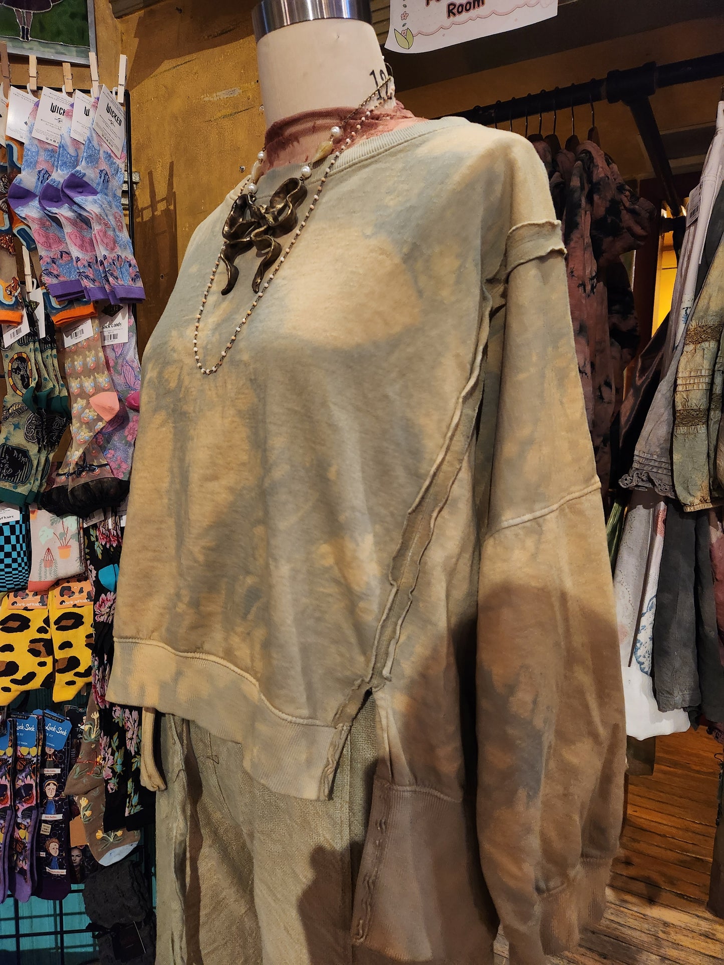 Hand Dyed 'Paperlace' Crewneck - One Size