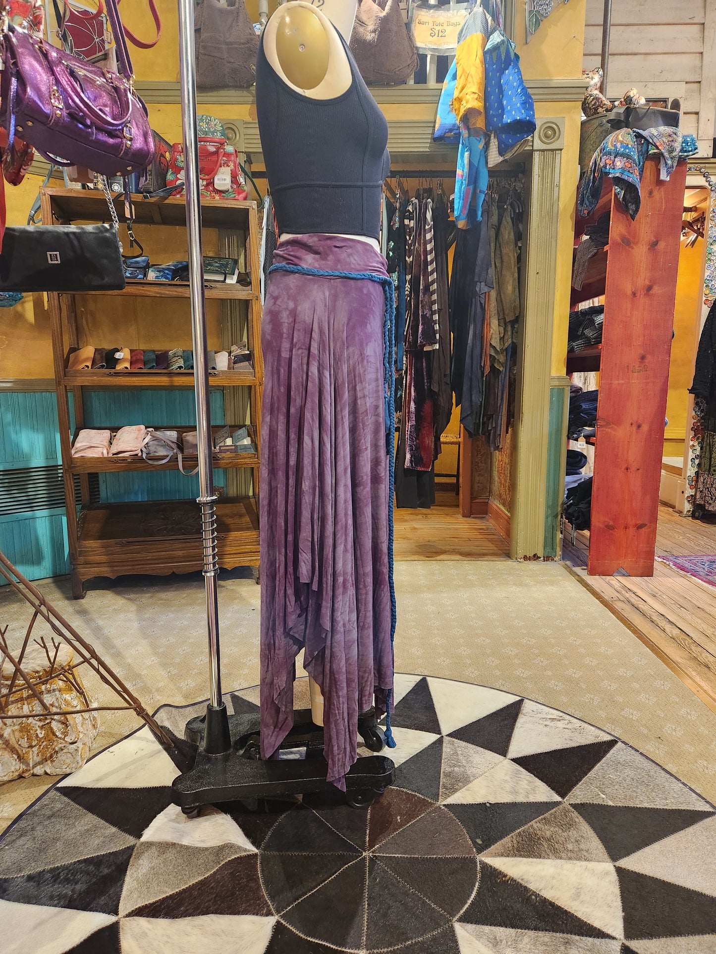 Maxi Athena Skirt - Purple w/ Teal Braided Tie