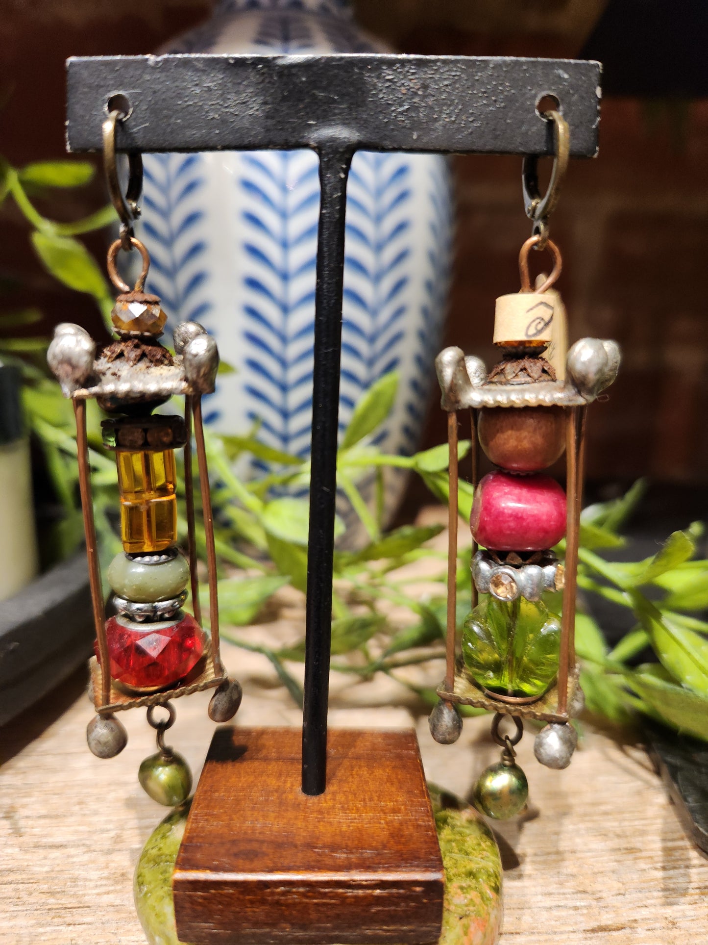 Cage Earrings (Red)