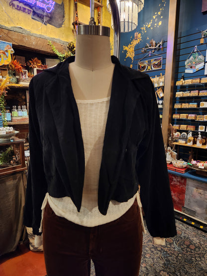 Corduroy Crop Jacket - Black