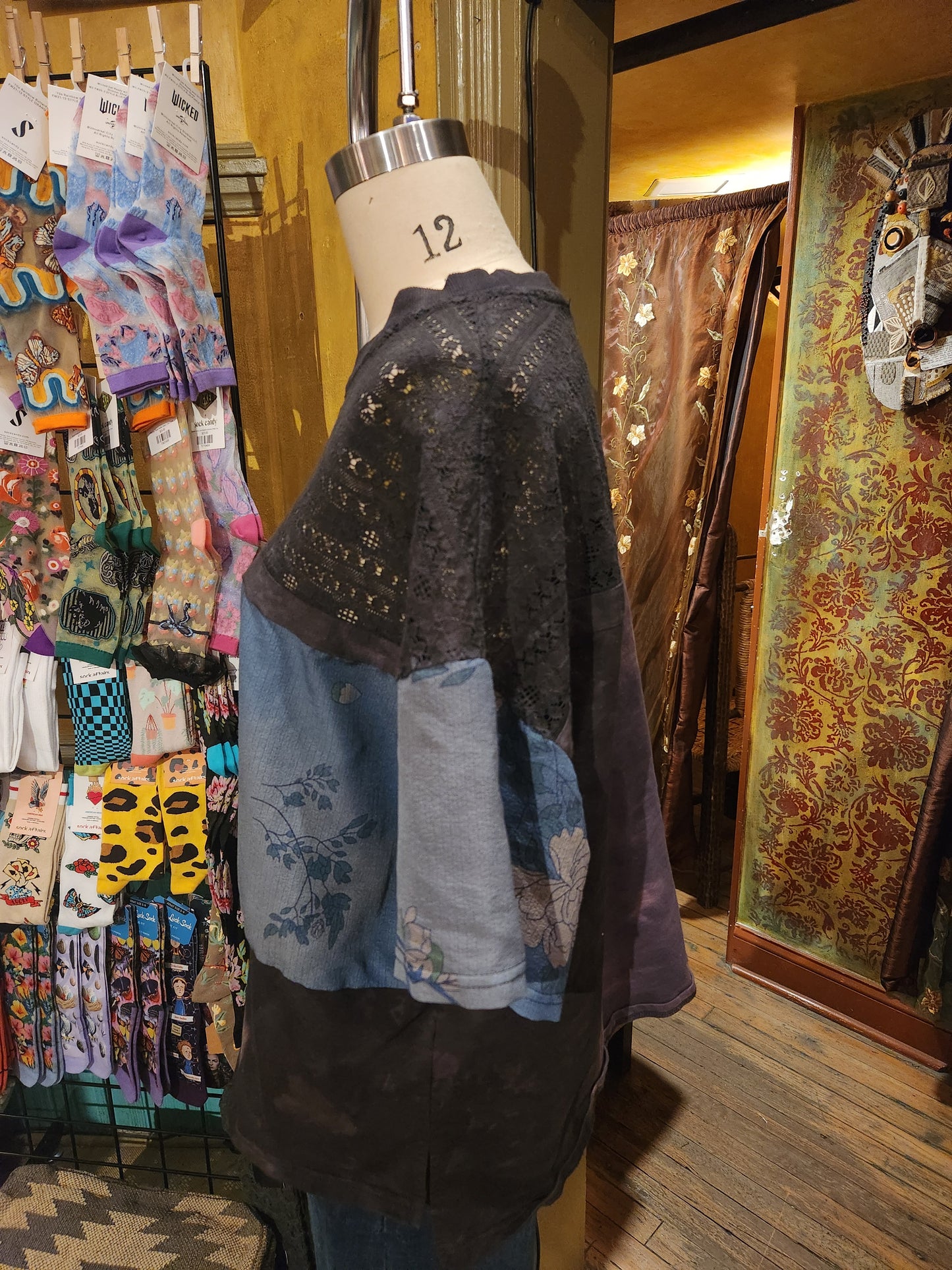 Hand Dyed 'Davi & Dani' Patchwork Curve Top