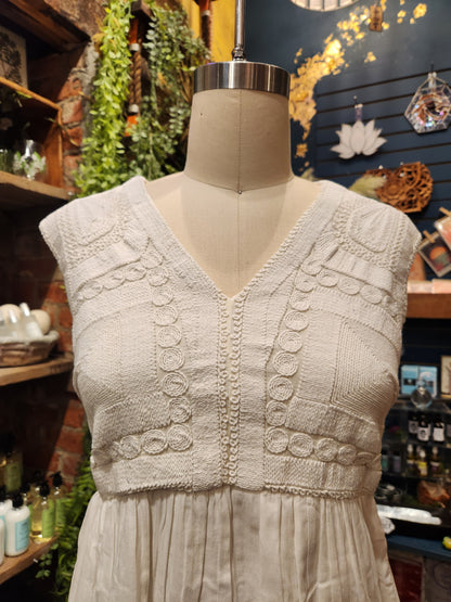 Applique Detail Bodice, Empire Seam, Maxi Dress