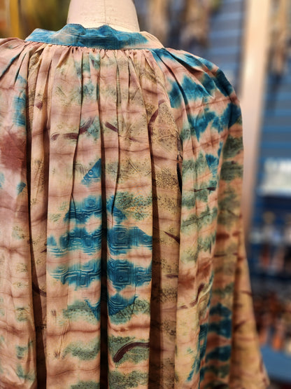 Crepe Sari Woodstock Duster Dress