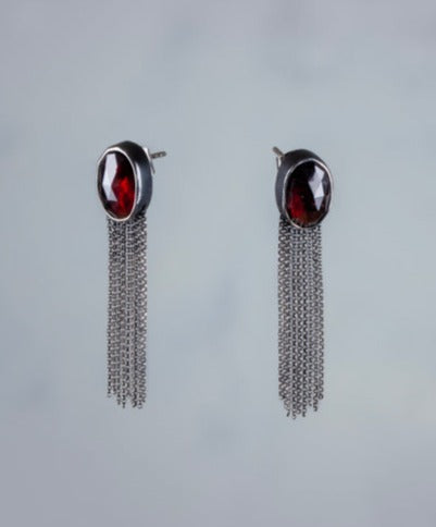 Rosebud Garnet Sterling Earrings* UA35 - La De Da