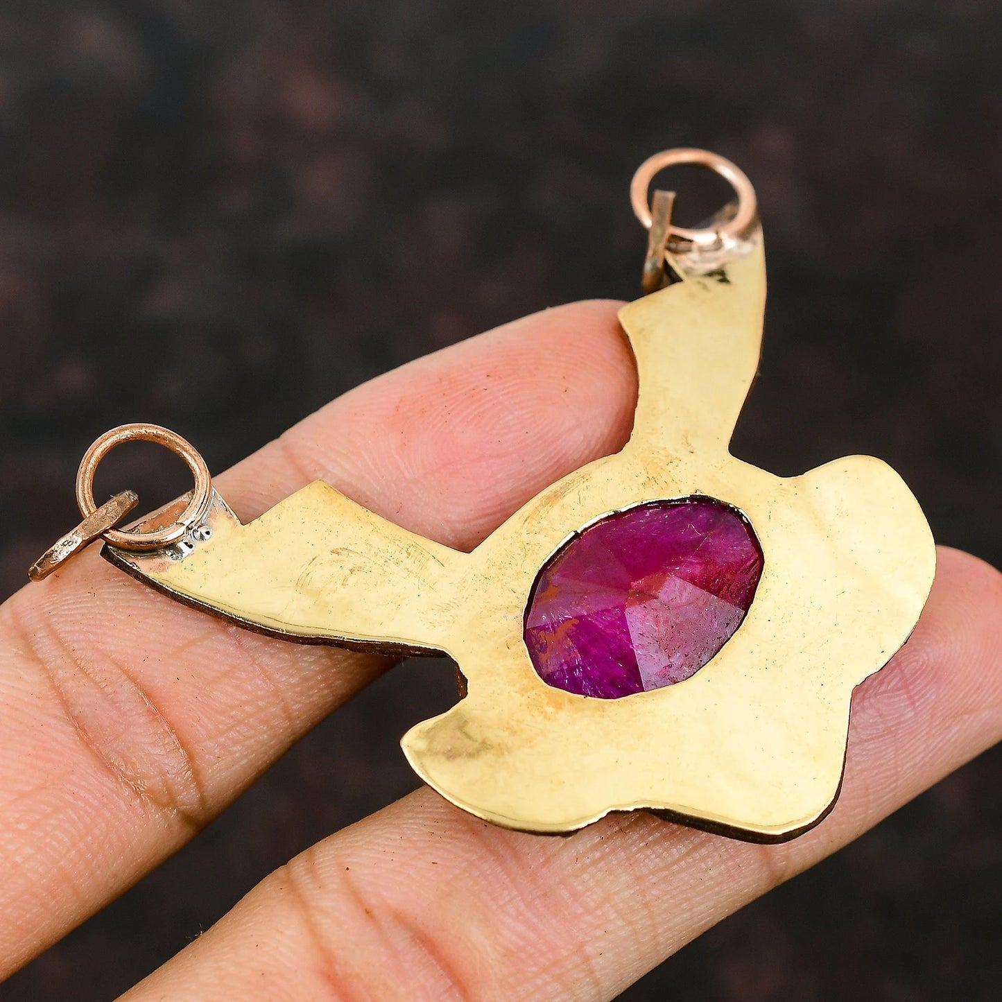 Handmade Kashmir Ruby Pendant Necklace