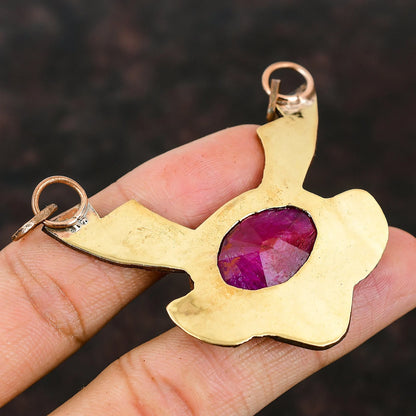 Handmade Kashmir Ruby Pendant Necklace