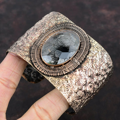 Faceted Black Rutile Cuff