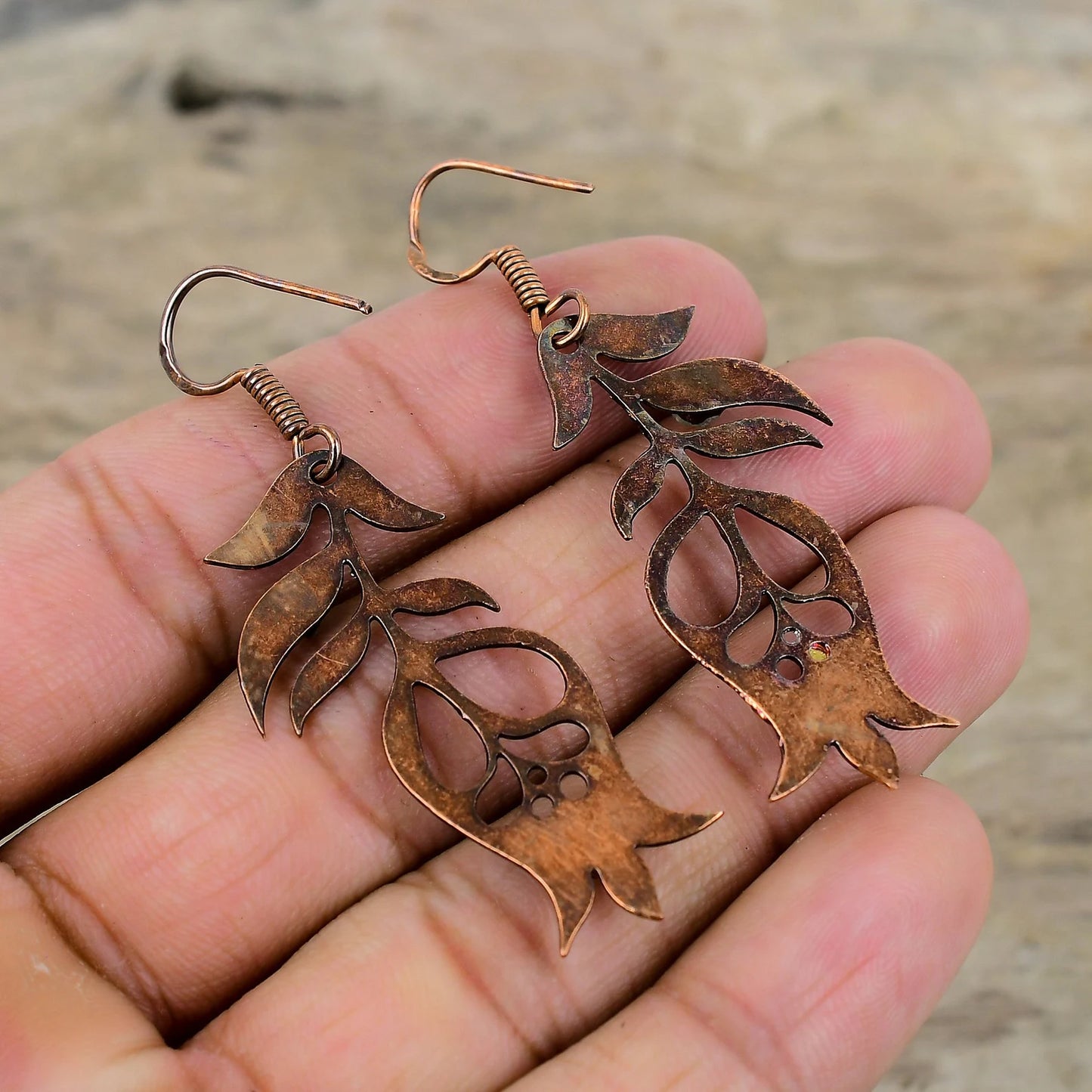 Green and Pink Tourmaline Earrings