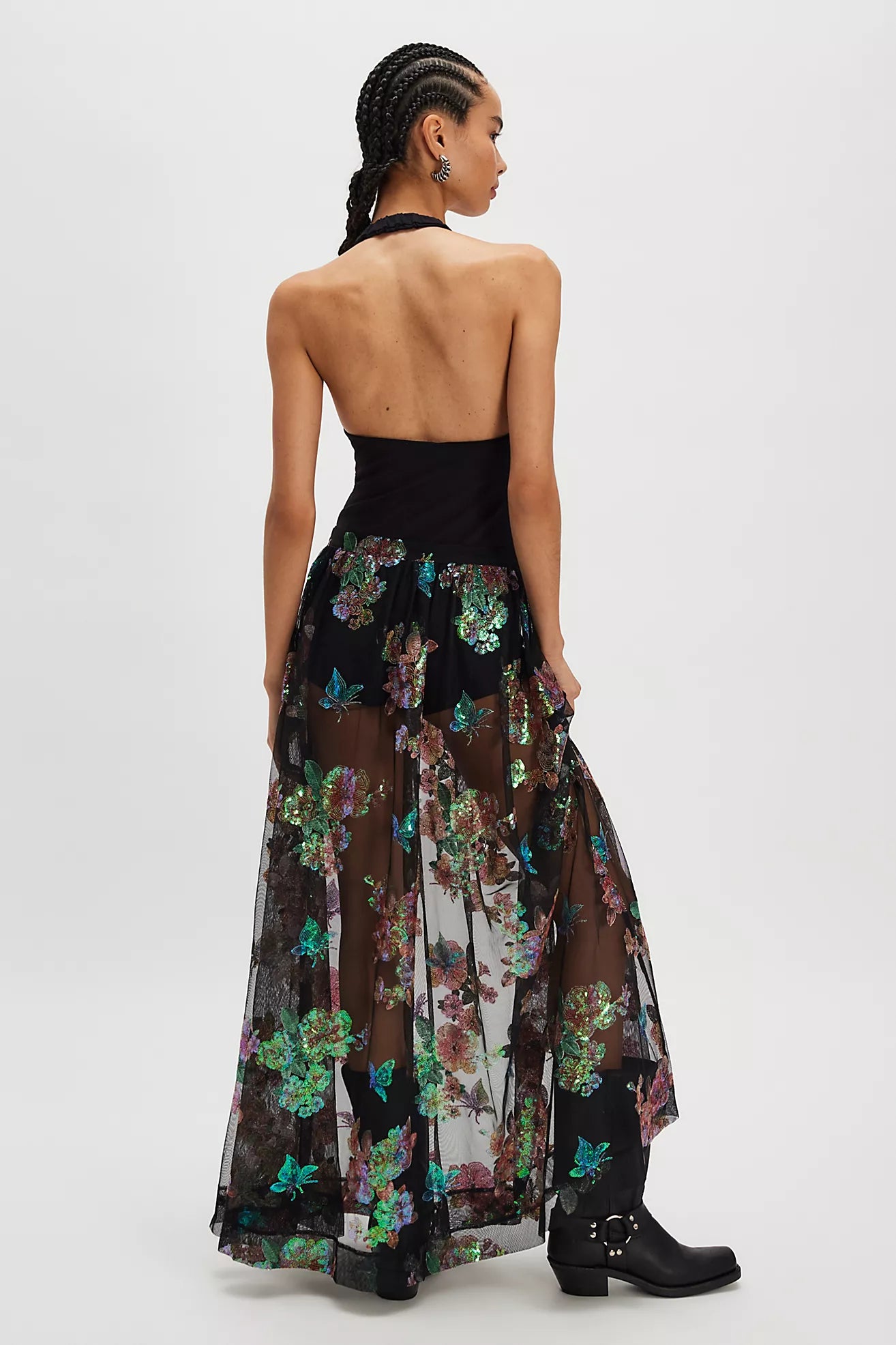 Fioritura Maxi Skirt - Black