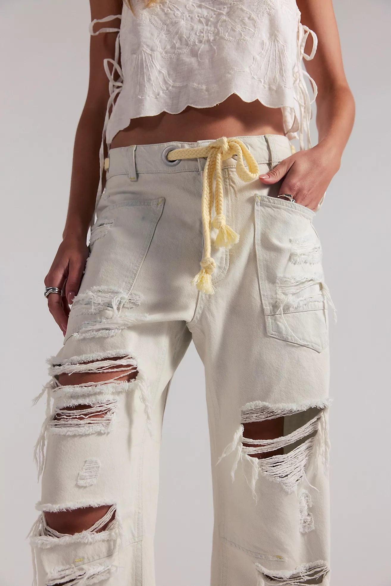 Moxie Pull-On Barrel Jeans - Sea Mist