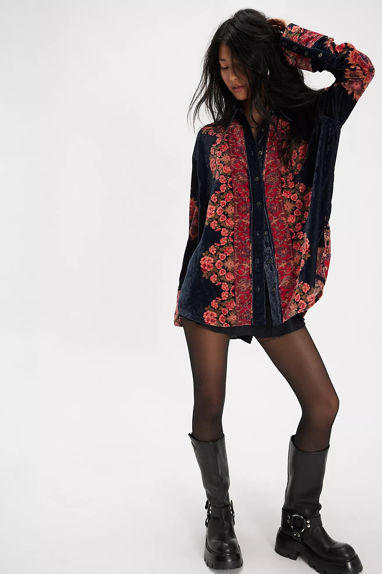 One Night Velvet Top - Night Owl Combo