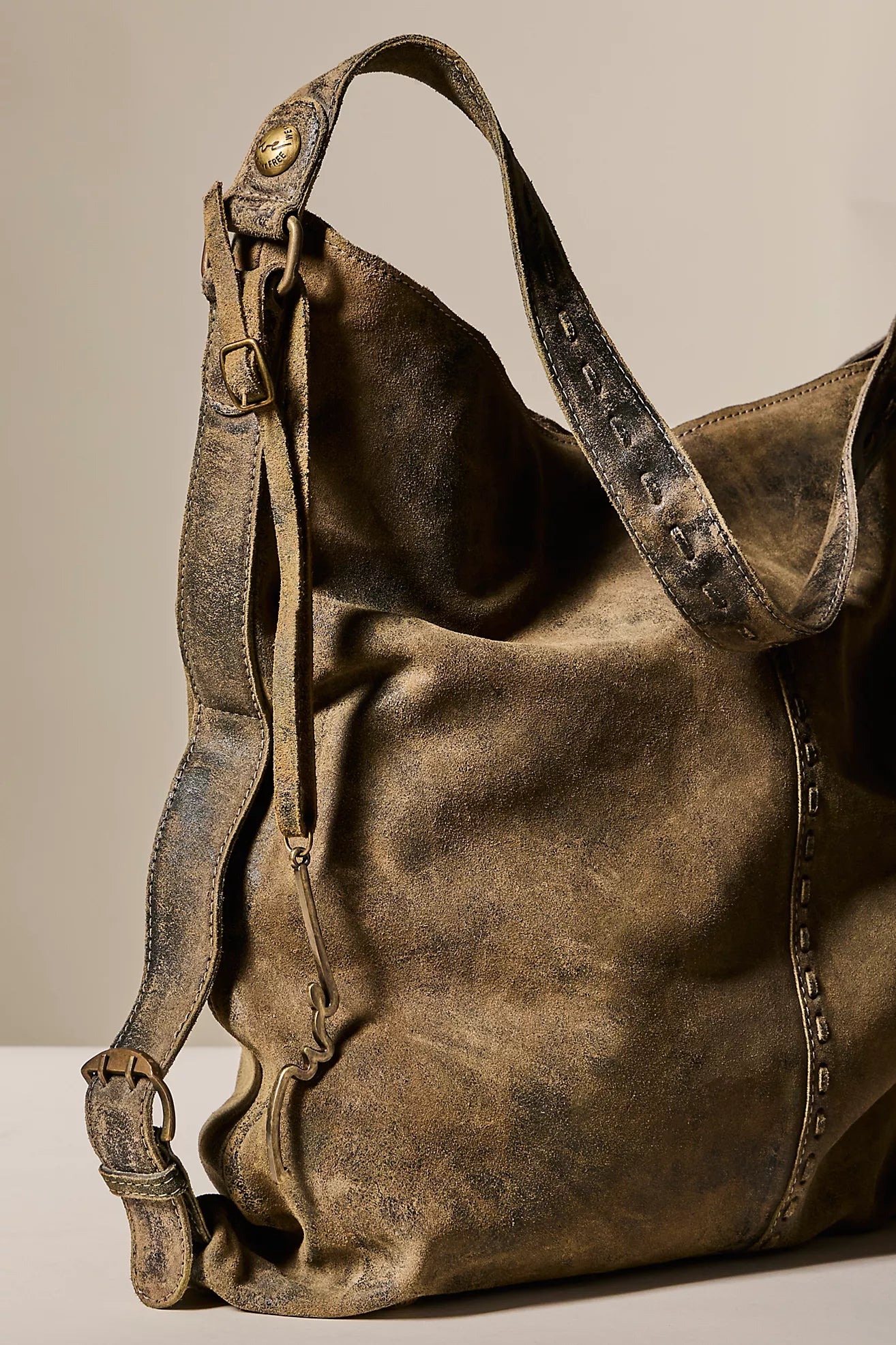 Dallas Distressed Leather Bag - Sandblasted Khaki
