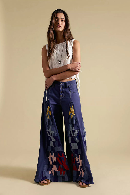 Kaleidscope Crop Jean - Starry Night