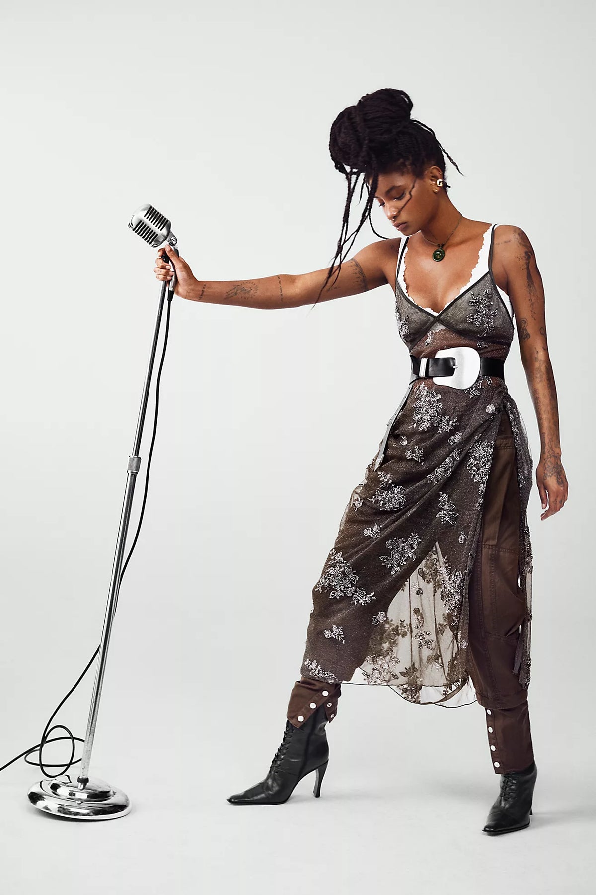 Talk To Me Embellished Midi Slip Dress