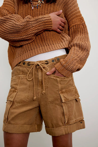 Frankie Washed Shorts - Iced Coffee