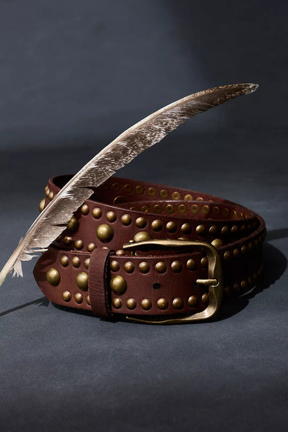 Sola Stud Belt - Cognac