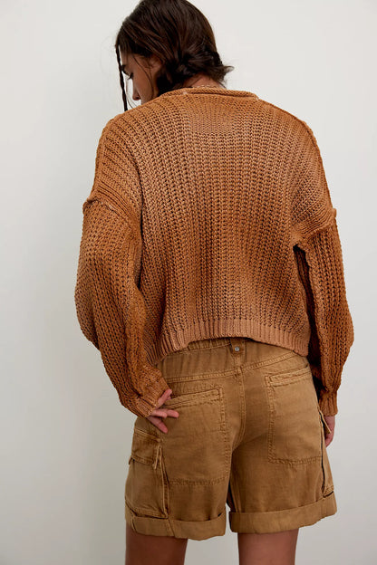 Frankie Washed Shorts - Iced Coffee