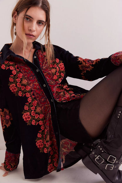 One Night Velvet Top - Night Owl Combo