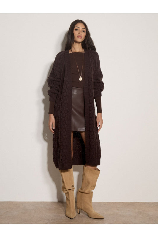 Cable Knit Midi Cardigan