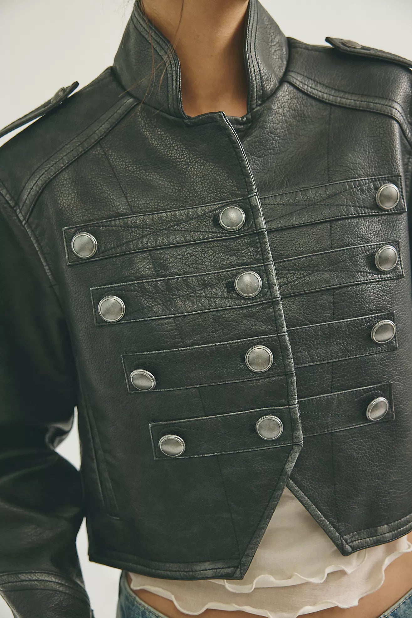 Ryland Vegan Leather Band Jacket