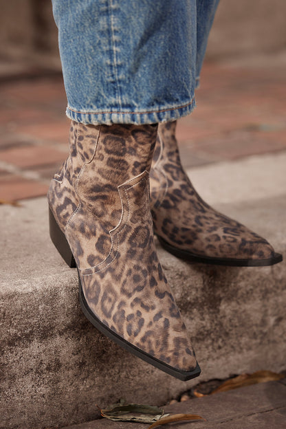 Cat Nap Cowboy Boot - Leopard Suede