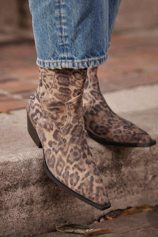 Cat Nap Cowboy Boot - Leopard Suede
