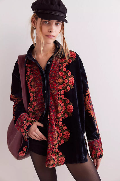 One Night Velvet Top - Night Owl Combo
