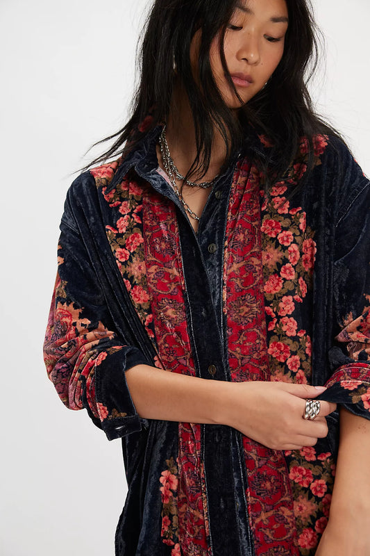 One Night Velvet Top - Night Owl Combo