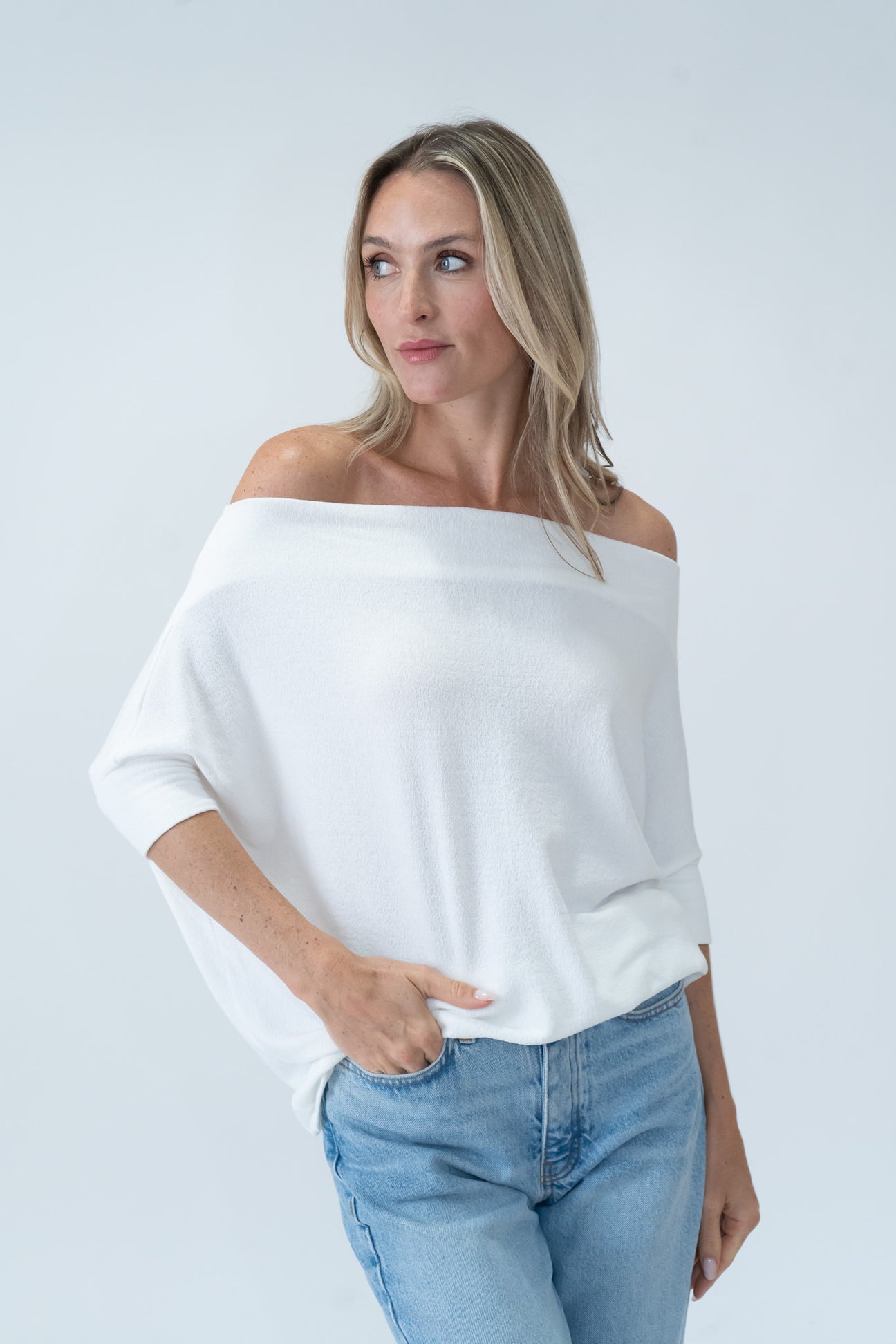 Short Sleeve Anywhere Top - Ivory