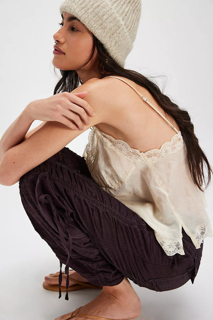 Scorpio Shirred Cargo Pants - Black Coffee