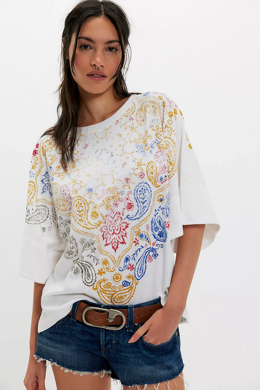 Heirloom Printed Tee - Ivory Combo