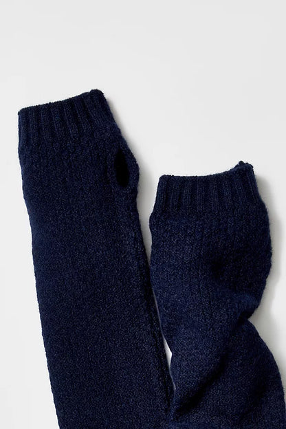 Armour Knit Armwarmers - Navy - La De Da