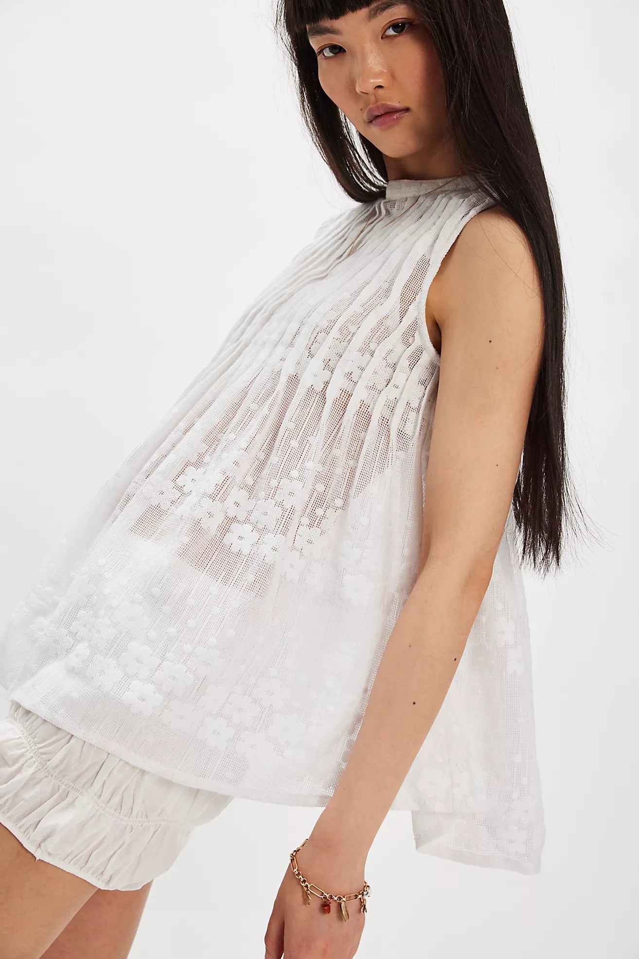 Moon Magic Mesh Tunic - Clean Ivory