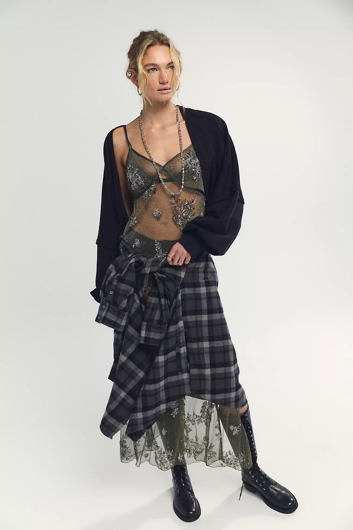 Talk To Me Embellished Midi Slip Dress