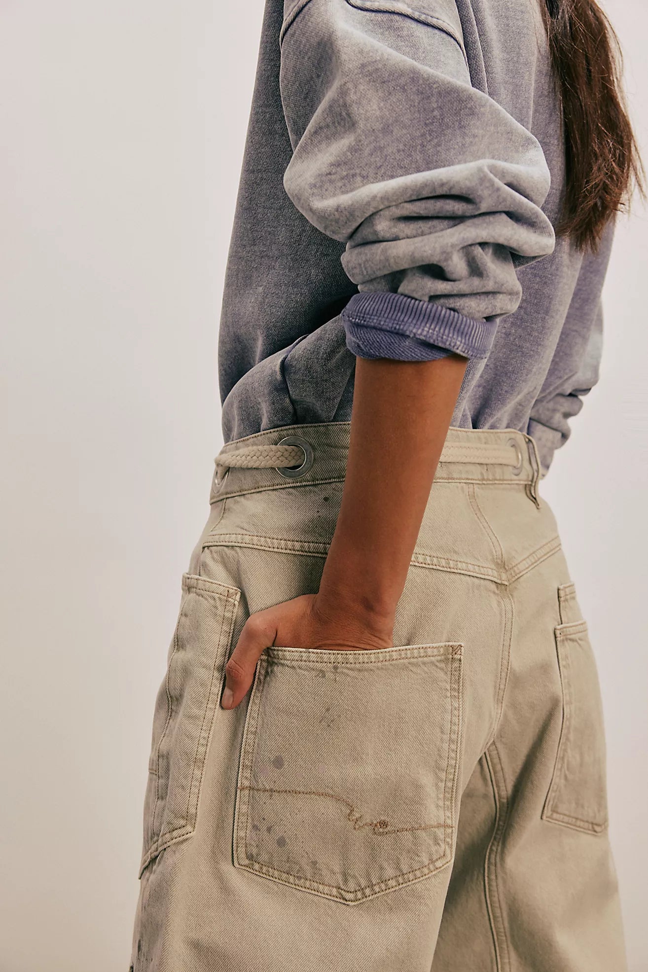 Moxie Low Slung Pull-On Barrel Jeans - Jetty