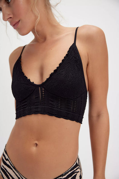 Heirloom Seamless Bralette - Black