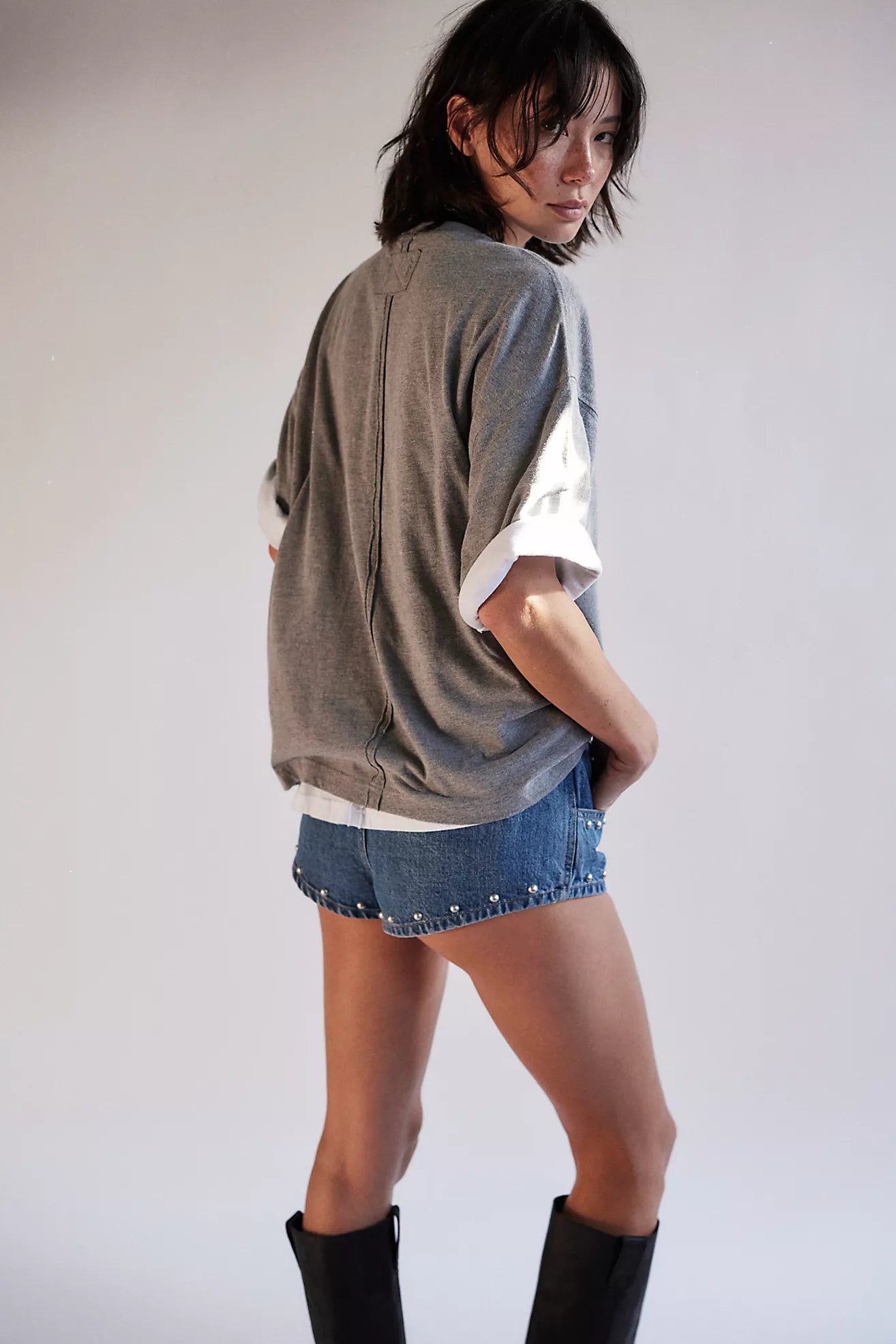 Perfect Oversized Tee - Heather Grey