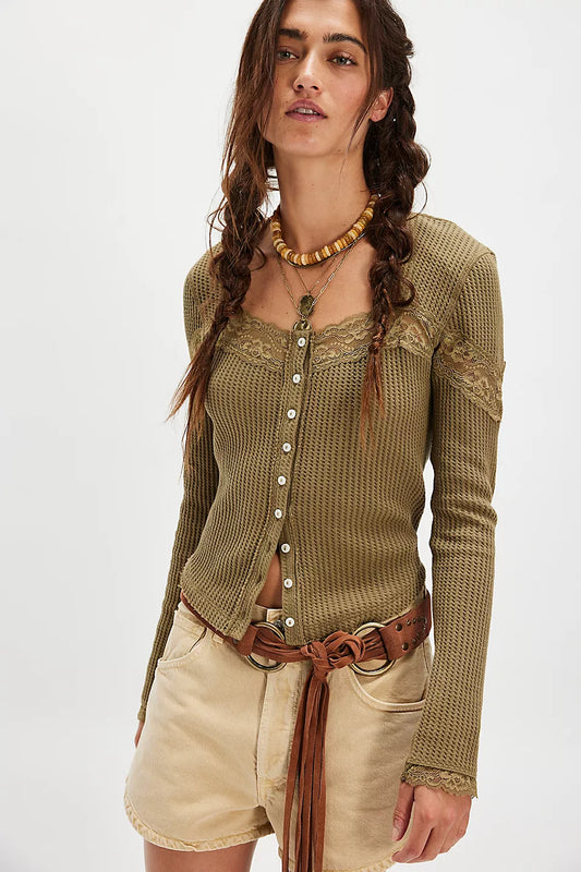Let's Party Cardi - Gothic Olive